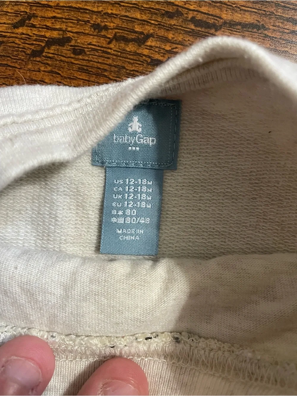 GAP Girls Ivory Cream Textured Raglan Sweatshirt